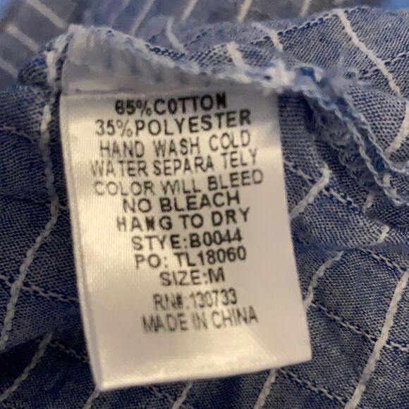 Umgee chambray stripe dress tunic. Medium - Picture 7 of 7